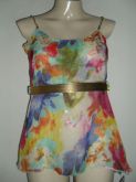 BLUSA CHIFOM ESTAMPADA C/ CINTO.
