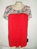 BLUSA MALHA C/PALA EM CHIFON.